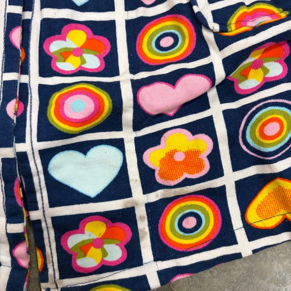 Vtg Aegean Apparel Robe Multicolor Heart Florals Terrycloth Cotton Belted Retro - Picture 12 of 16